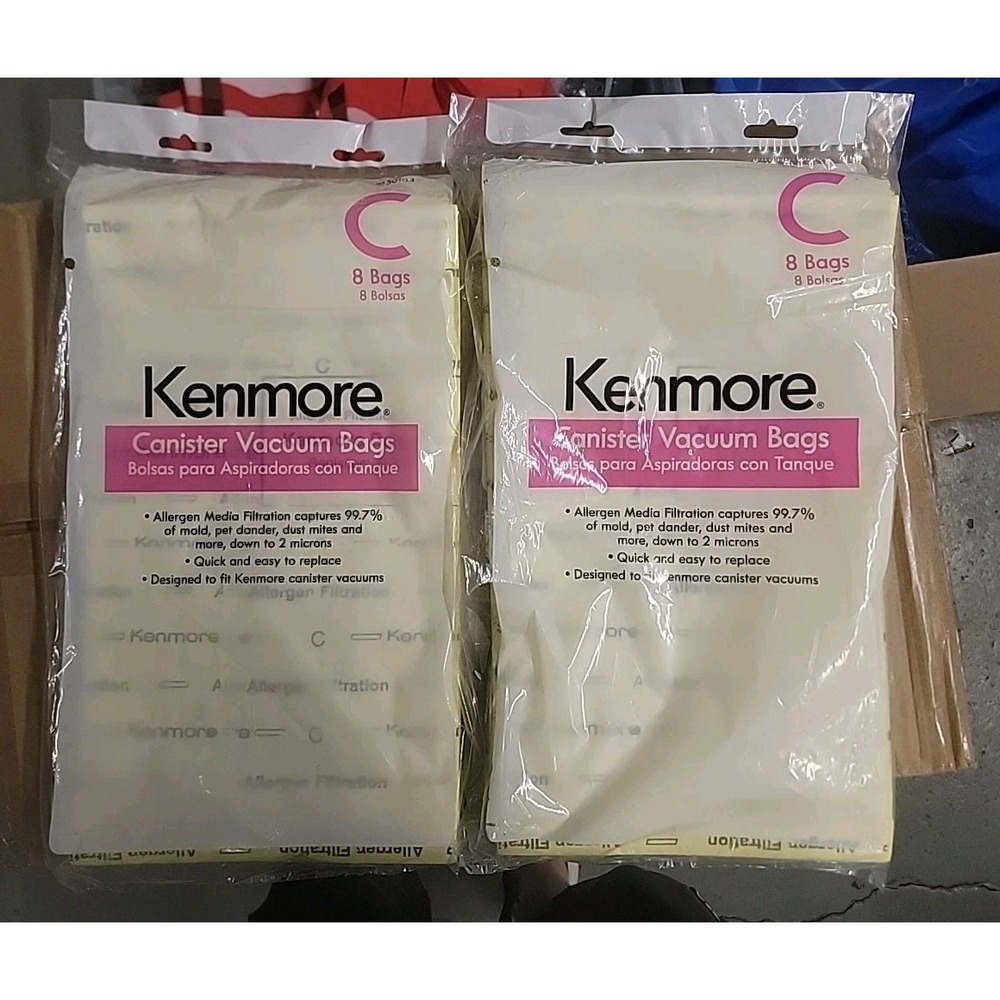 16 OEM Sears Kenmore 50558 5055 Style C Canister Vacuum Bags Sealed Packs!